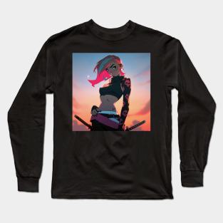 Anime Warrior Girl Long Sleeve T-Shirt